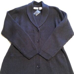 Blair Navy Blue Roll Neck Open Cardigan Size S/M/L